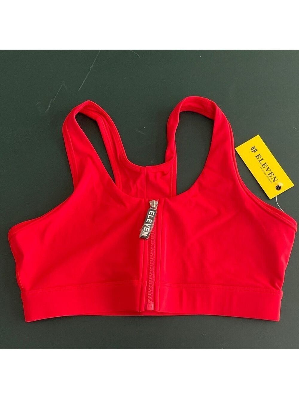 EleVen by Venus Williams Front Zip Sports Bra Women's Red Athletic NWT